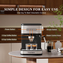 20 Bar Espresso Machine with Milk Frother, Ground Coffee and Capsule Brewing, Black - image 3
