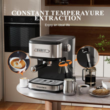 20 Bar Espresso Machine with Milk Frother, Ground Coffee and Capsule Brewing, Black - image 5