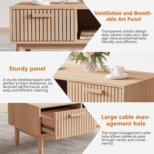 Modern Solid Wood Coffee Table with Drawer and Open Storage Shelf, Farmhouse Style Center Table for Living Room, Natural Oak Finish, 100×50×43 cm – 180 lbs Capacity