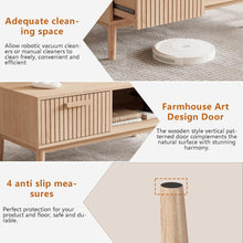 Modern Solid Wood Coffee Table with Drawer and Open Storage Shelf, Farmhouse Style Center Table for Living Room, Natural Oak Finish, 100×50×43 cm – 180 lbs Capacity