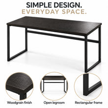 Computer Desk Metal Frame 112 cm Dark Brown for Home Office - image 2
