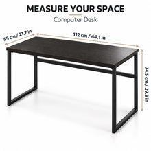 Computer Desk Metal Frame 112 cm Dark Brown for Home Office - image 3