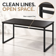 Dark brown 112 cm computer desk with black metal frame - image 6