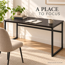 Computer Desk Metal Frame 112 cm Dark Brown for Home Office - image 8