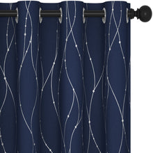 Blackout Curtain Panels – Triple Weave, Thermal Insulated, Noise-Reducing, Silver Wave
