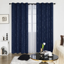 Blackout Curtain Panels – Triple Weave, Thermal Insulated, Noise-Reducing, Silver Wave