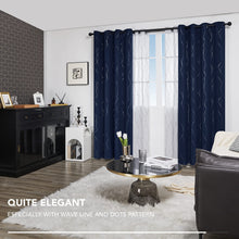 Blackout Curtain Panels – Triple Weave, Thermal Insulated, Noise-Reducing, Silver Wave