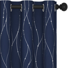 Blackout Curtain Panels – Triple Weave, Thermal Insulated, Noise-Reducing, Silver Wave