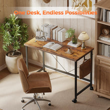 Rolling Computer Desk with 4 Locking Wheels, 32-Inch, Brown - image 6