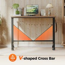 Rolling Computer Desk with 4 Locking Wheels, 32-Inch, Brown - image 2