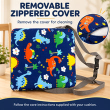 Kids Dining Booster Cushion, Dinosaur Blue, Straps, 32x32x8 cm - image 5