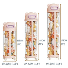 175cm Doll Bucket Storage, Stuffed Animal Toy Storage Tube with Wheels, Double-Ended Zipper, Lid for Kids (Pink) - image 2