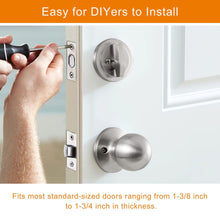 Satin Nickel Front Door Handle Set with Deadbolt and Reversible Knob - image 3