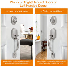 Satin Nickel Front Door Handle Set with Deadbolt and Reversible Knob - image 2