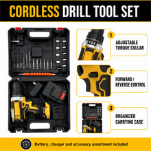 Cordless Drill and Tool Set with Battery, Charger, Bits and Case - image 2