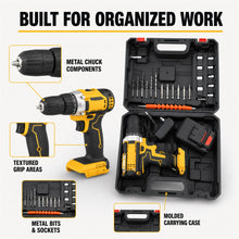 Cordless Drill and Tool Set with Battery, Charger, Bits and Case - image 6