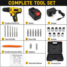 Cordless Drill and Tool Set with Battery, Charger, Bits and Case - image 7