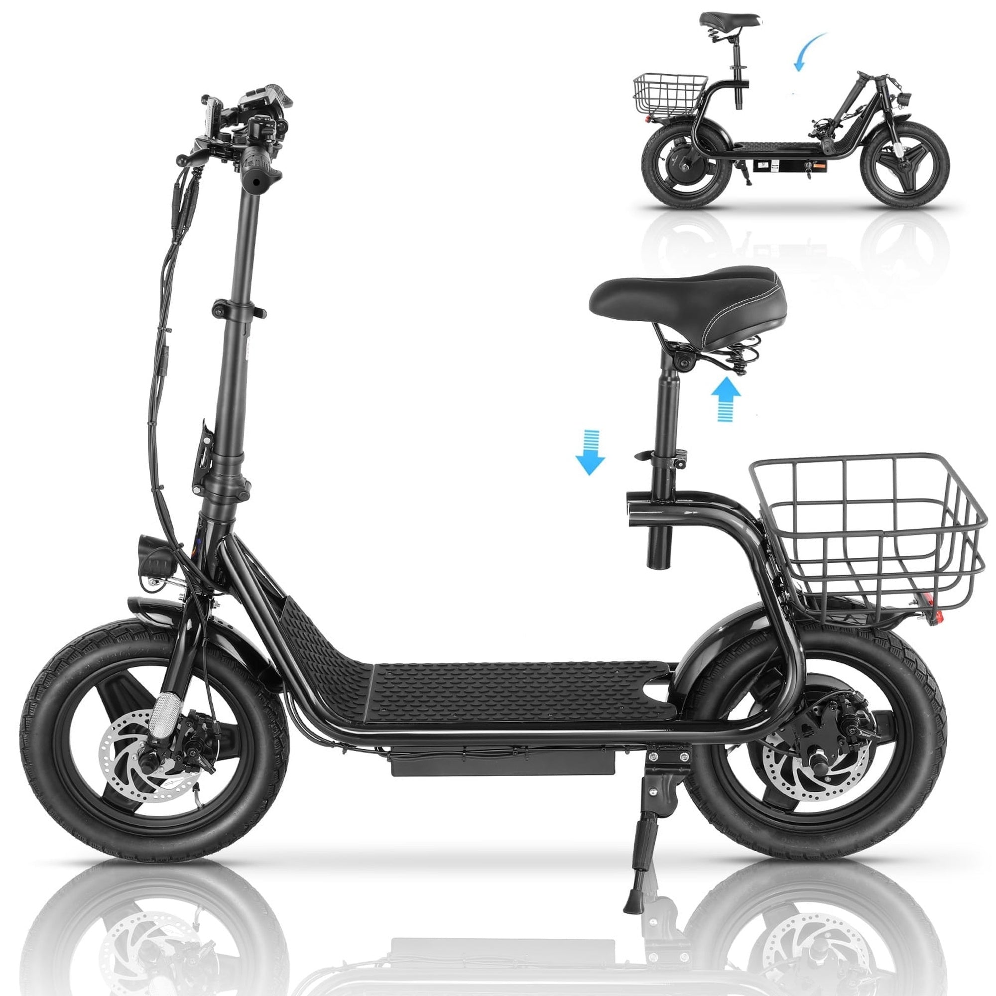 P1402 seated scooter used in an electric scooter weight guide