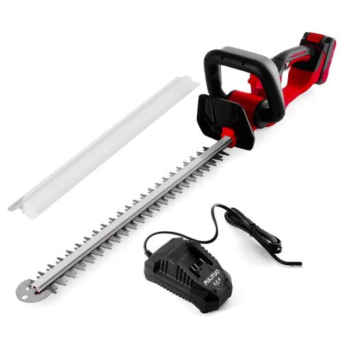 PULITUO 20V Hedge Trimmer, Cordless Battery Trimmer with 52cm Dual-Action Laser Blade, 1.5cm Cutting Capacity, 2400 SPM, 2.0Ah Li-ion Garden Battery