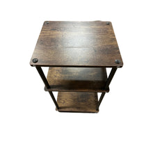 3-Tier End Table with Storage, Industrial Side Table with Open Shelves, Rustic Wood & Black Metal Frame, Small Nightstand & Accent Table for Living Room, Bedroom, Office