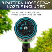 25 FT Expandable Garden Hose, Lightweight Anti Kink Flexible Garden Hose with 8 Function Nozzle, 3/4 inch Diameter, Extra Strength Fabric (Black) -