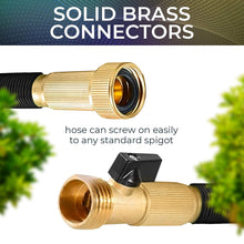 25 FT Expandable Garden Hose, Lightweight Anti Kink Flexible Garden Hose with 8 Function Nozzle, 3/4 inch Diameter, Extra Strength Fabric (Black) -