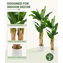 Artificial Banana Trees, 2-Pack, 72 in with White Planters - image 6
