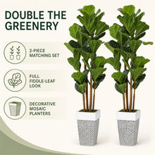 Artificial Fiddle Leaf Fig Trees, 2-Pack, 78 in with Planters - image 2
