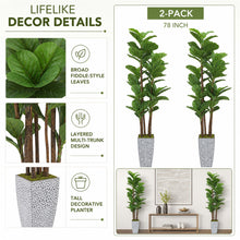 Artificial Fiddle Leaf Fig Trees, 2-Pack, 78 in with Planters - image 5