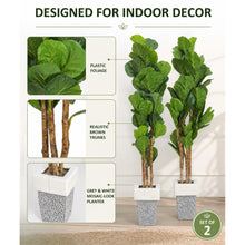 Artificial Fiddle Leaf Fig Trees, 2-Pack, 78 in with Planters - image 6