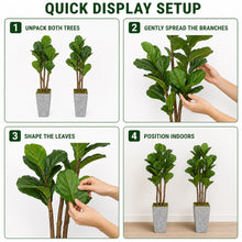 Artificial Fiddle Leaf Fig Trees, 2-Pack, 78 in with Planters - image 10