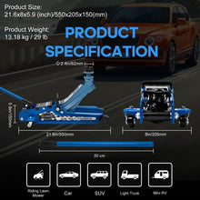 2.5 Ton Low Profile Hydraulic Floor Jack Heavy-Duty Steel Racing Jack for Cars, SUVs & Light Trucks
