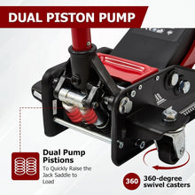 3 Ton Low Profile Hydraulic Trolley Jack Dual Piston Fast Lift Heavy-Duty Steel Frame for Cars, SUVs & Light Trucks Garage Use