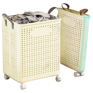 Wheeled Plastic Laundry Hamper With Lid – Large Rolling Storage Basket, White, 20.13 X 15.38 X 26.75 Inches