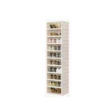 10-Tier Foldable Shoe Cabinet 175cm Tall Stackable Shoe Storage Organizer with Clear PET Doors, Space-Saving Shoe Rack for Closet, Entryway & Bedroom