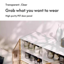 10-Tier Foldable Shoe Cabinet 175cm Tall Stackable Shoe Storage Organizer with Clear PET Doors, Space-Saving Shoe Rack for Closet, Entryway & Bedroom