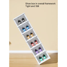 6-Tier Foldable Shoe Storage Cabinet with Clear Doors, Stackable Plastic Sneaker Organizer, Space-Saving Shoe Rack for Closet, Entryway, Bedroom & Dorm – White