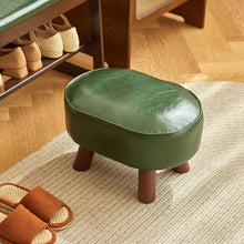 Small Foot Stool Ottoman, Multi-Functional Foot Rest with Anti-Skid for Living Room, Entryway, Hallways, Bedroom, 40 x 30 x 27cm (Green) - T334 -