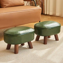 Small Foot Stool Ottoman, Multi-Functional Foot Rest with Anti-Skid for Living Room, Entryway, Hallways, Bedroom, 40 x 30 x 27cm (Green) - T334 -