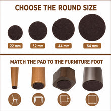 Round Self-Adhesive Felt Furniture Pads, 56 Pieces, 4 Sizes - image 3