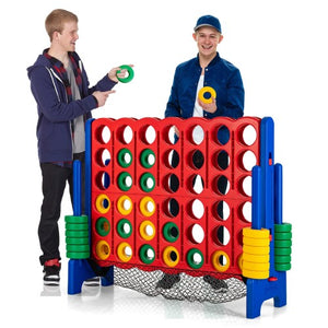 Giant Connect 4 Game Set, 4-in-a-Row Connect Game with Quick-Release Levers, Mesh Pocket for Kids, Adults, Indoor, Outdoor