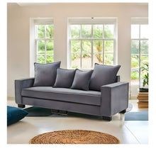 82" inch Modern Sofa, 2 Seater Modular Sofa with Extra Wide Armrests & 4 Throw Pillows for Home, Living Room