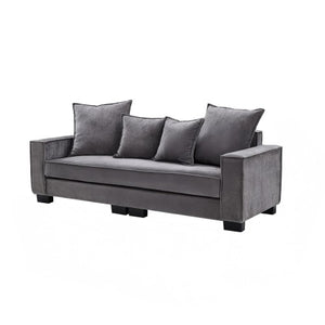 82" inch Modern Sofa, 2 Seater Modular Sofa with Extra Wide Armrests & 4 Throw Pillows for Home, Living Room