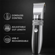 Cordless Hair Clipper Kit with 2 Heads and 4 Guide Combs, Grey - image 1