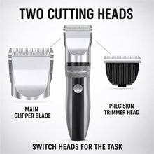 Cordless Hair Clipper Kit with 2 Heads and 4 Guide Combs, Grey - image 5