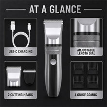 Cordless Hair Clipper Kit with 2 Heads and 4 Guide Combs, Grey - image 7