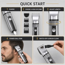 Cordless Hair Clipper Kit with 2 Heads and 4 Guide Combs, Grey - image 8