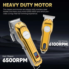 Cordless Hair Clipper and T-Blade Trimmer Set, Gold - image 5