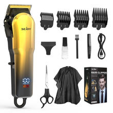 Cordless Hair Clippers with LED Display and 4 Guide Combs, Model 6023 Gold - image 1