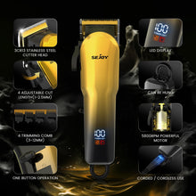 Cordless Hair Clippers with LED Display and 4 Guide Combs, Model 6023 Gold - image 7
